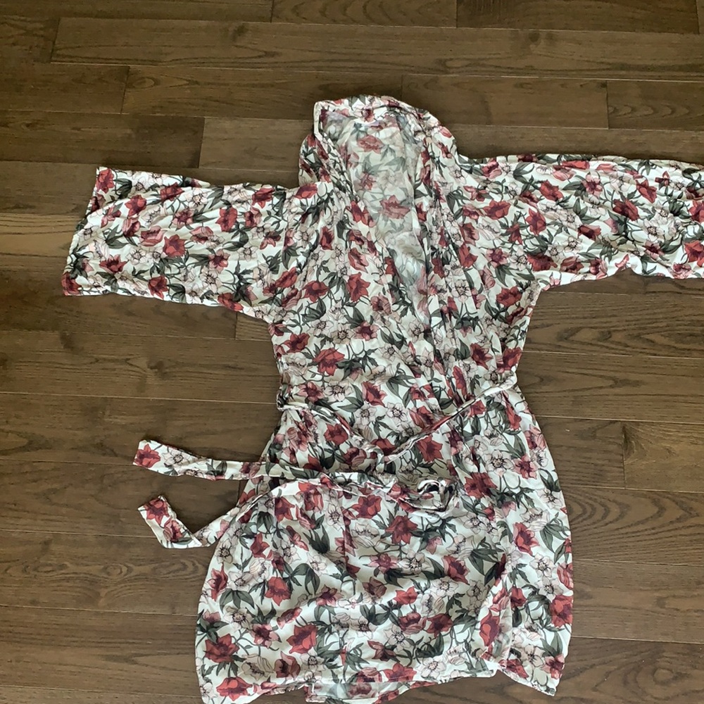 Onderbroeks luxury floral print kimono robe